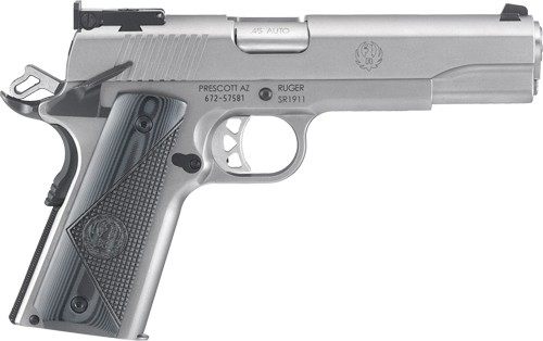 Ruger 6736 SR1911 Target 45 ACP 8+1 5in Stainless Steel Barrel, Low-Glare S view 4