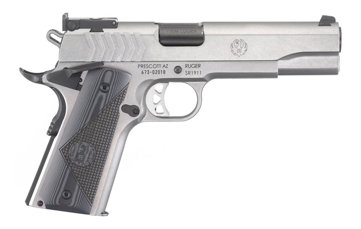 Ruger 6759 SR1911 Target 9mm Luger 9+1 5in Black Steel Barrel, Low-Glare St