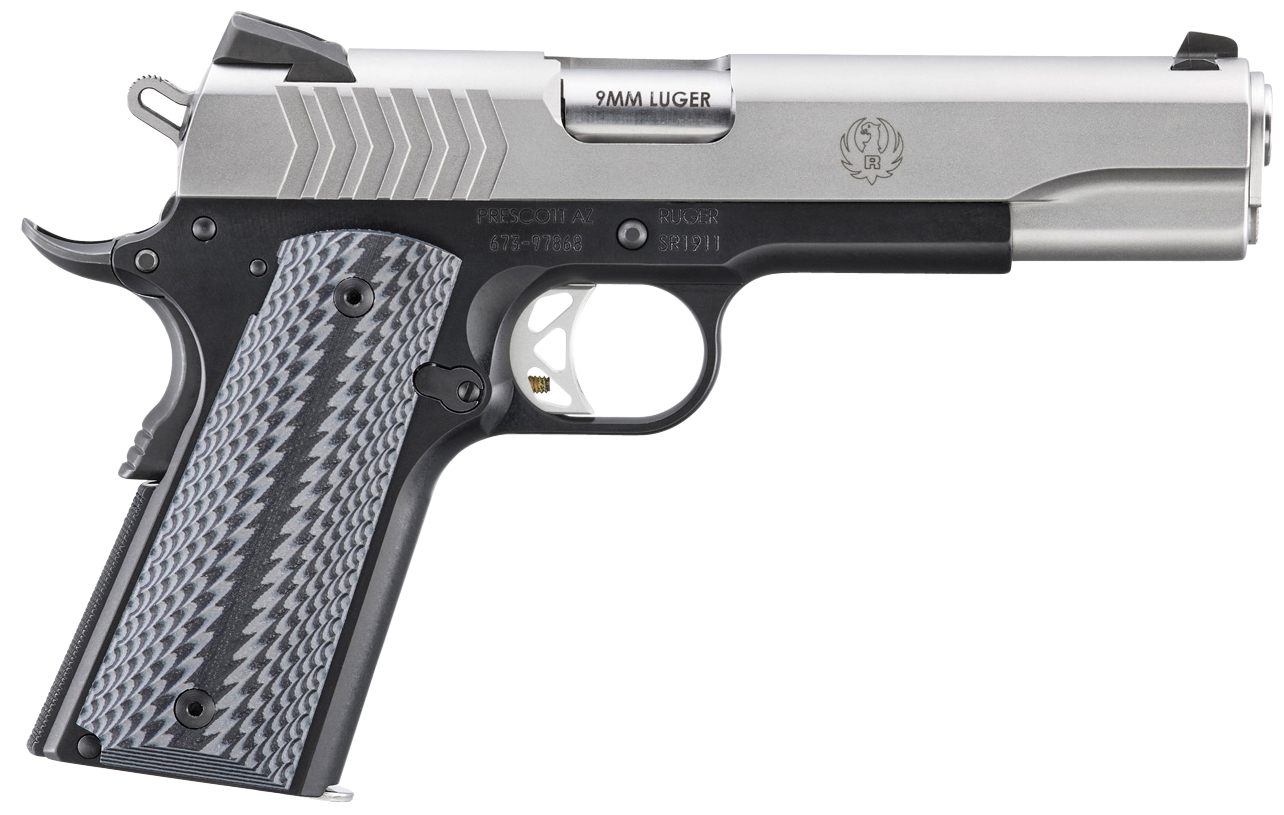 Sturm Ruger SR1911 Full Size 9mm Luger 9+1 5in Stainless Steel Barrel, Sati view 2