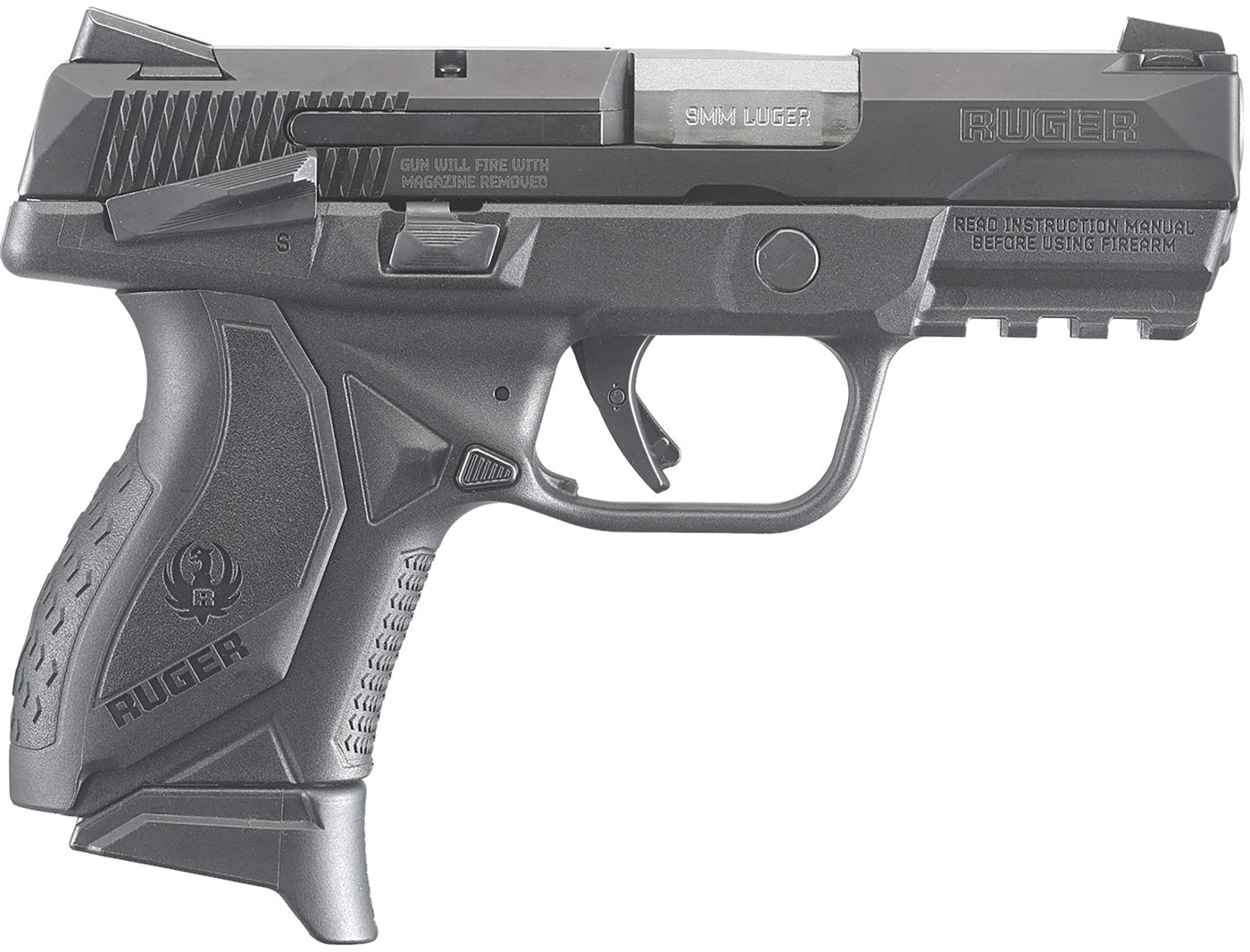 Ruger 8639 American Compact 9mm Luger 17+1 3.55in Stainless Steel Barrel, B