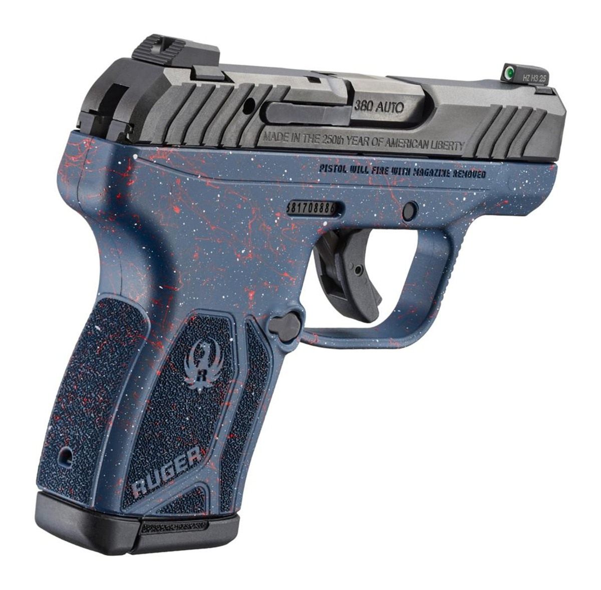 Ruger 13778 LCP Max 250th Anniversary Compact 380 ACP 10+1 2.80in Black Nit