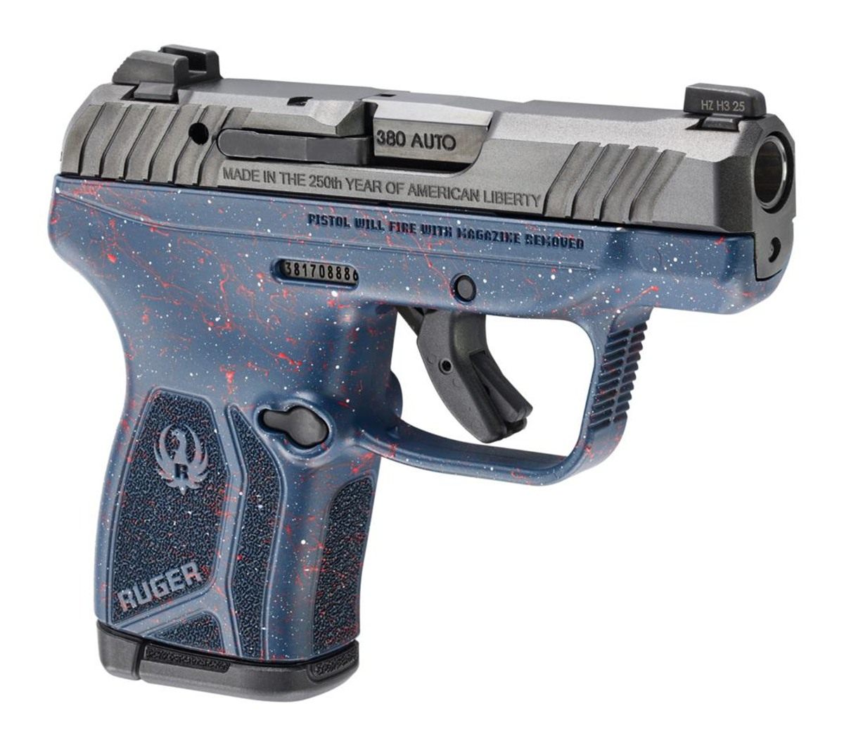 Ruger 13778 LCP Max 250th Anniversary Compact 380 ACP 10+1 2.80in Black Nit view 3