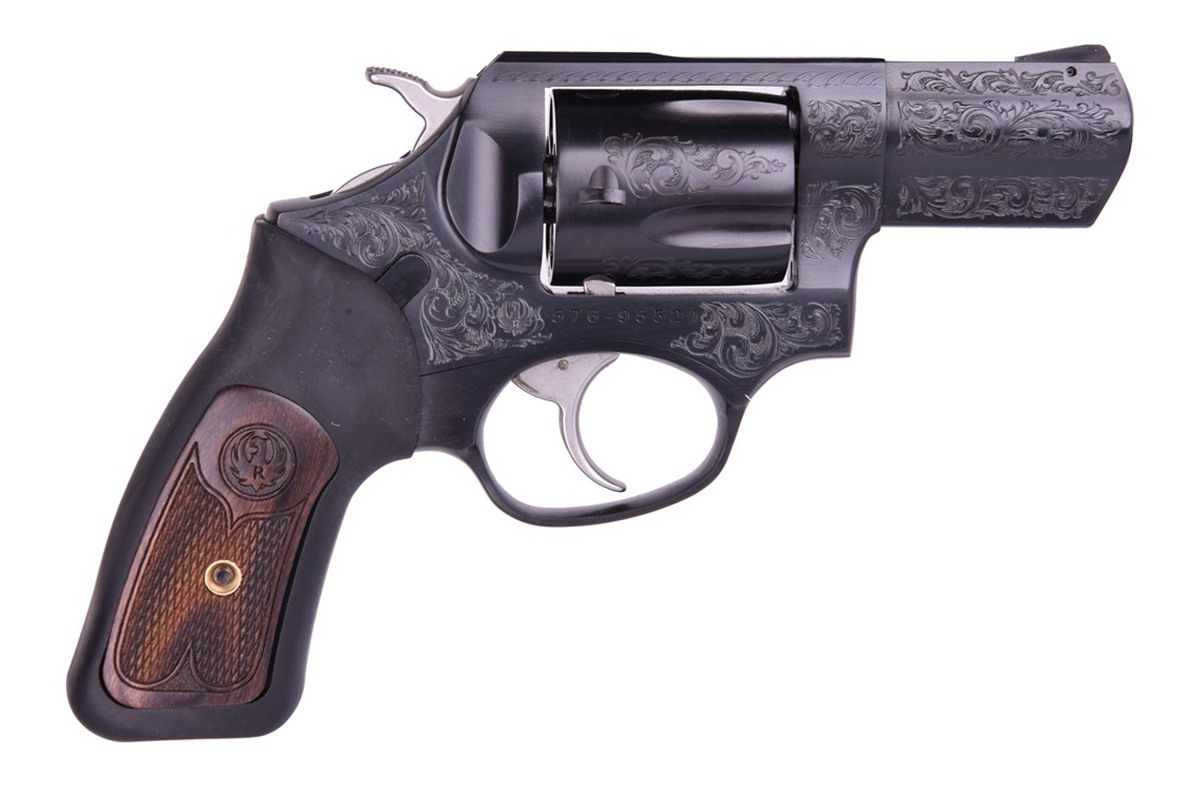 Ruger SP101 Revolver 357 MAG 2.25in BRL (Talo Exclusive)Engraved Carbon Blu