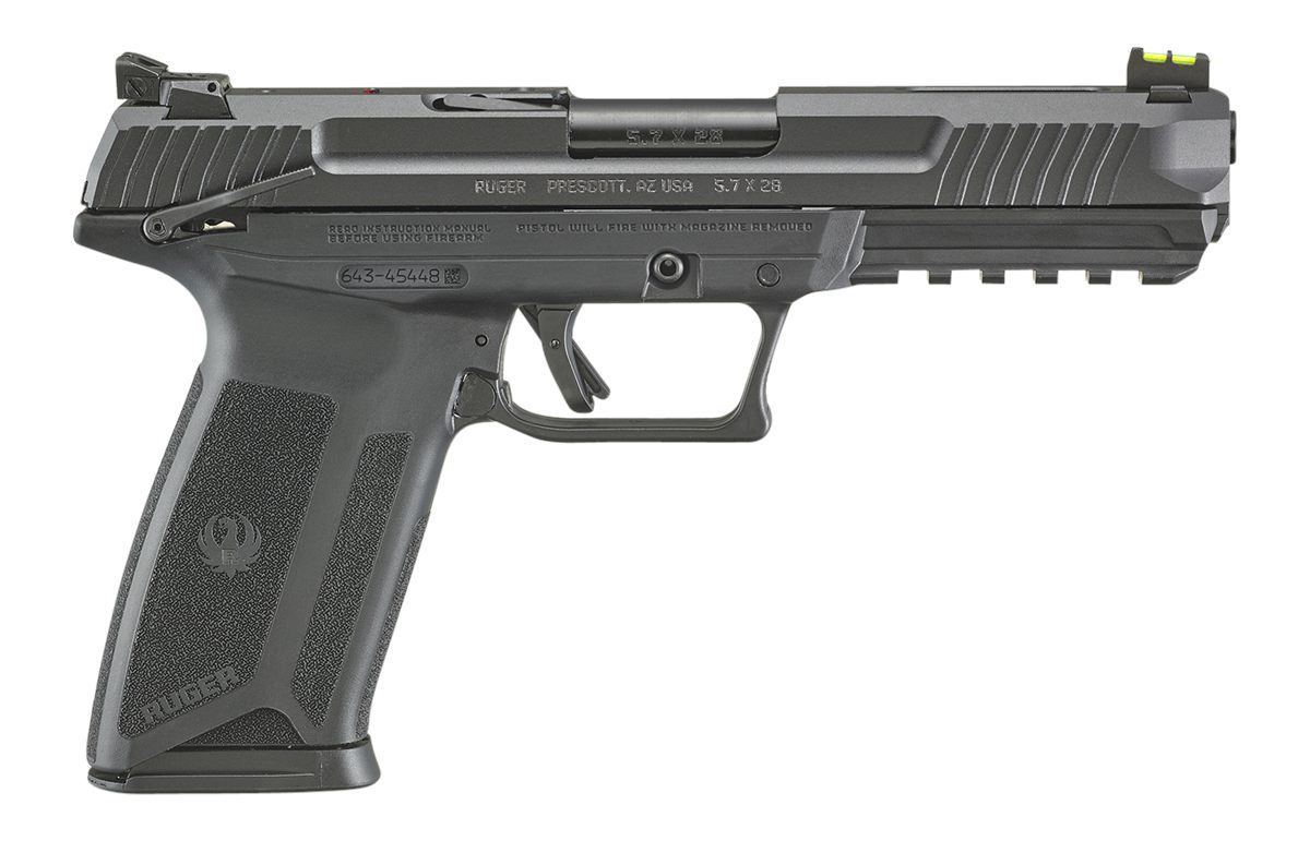 Ruger 16401 5.7x28mm 4.94in Barrel 20+1, Black Polymer With Picatinny Acc.