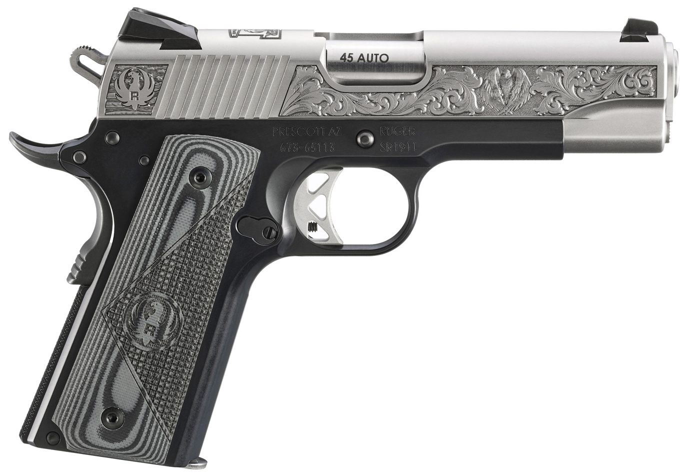 Ruger SR1911 Commander Southport CT Edition 45ACP Pistol 4.25in STS Engrave