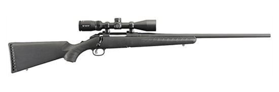 Ruger American W/Vortex Crossfire II 243 WIN 22in BRL BLK Comp Stock Blued