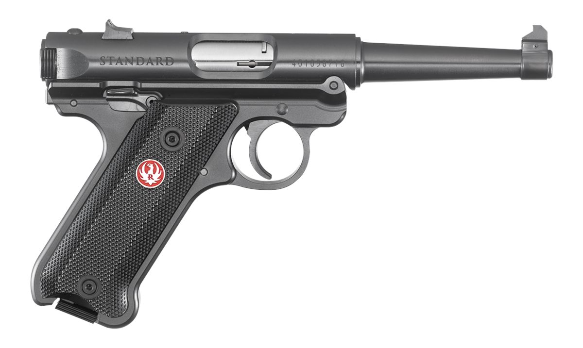 Ruger 40104 Mark IV 22 LR 10+1 4.75in Satin Stainless Tapered Barrel, Blued