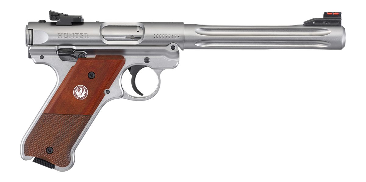 Ruger 40118 Mark IV Hunter 22 LR 10+1 6.88in Satin Stainless Fluted Bull Ba