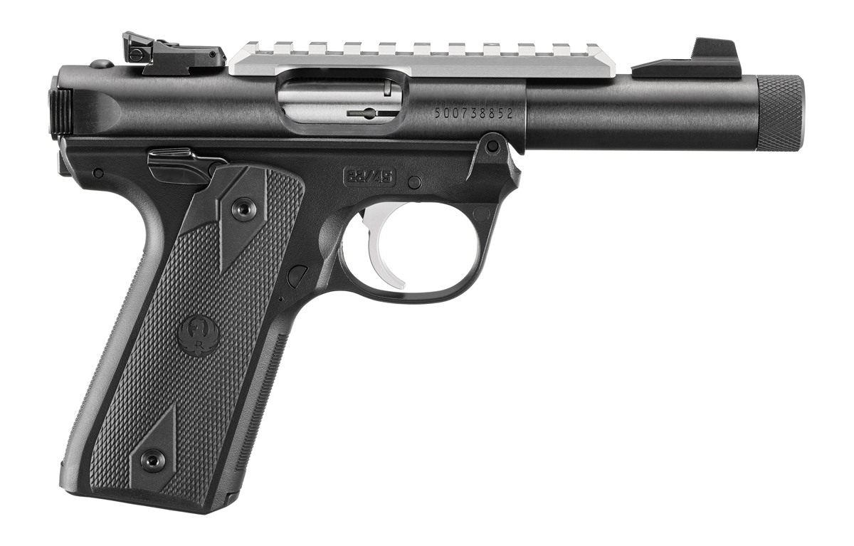 Ruger 40190 Mark IV 22/45 22 LR 10+1 4.40in Steel Threaded Bull Barrel, Blu
