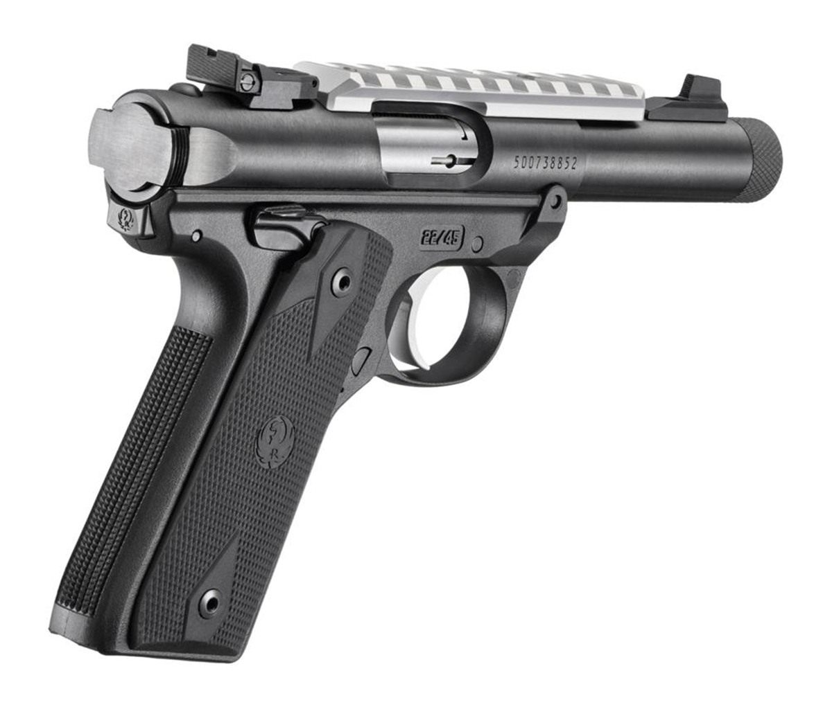 Ruger 40190 Mark IV 22/45 22 LR 10+1 4.40in Steel Threaded Bull Barrel, Blu view 4
