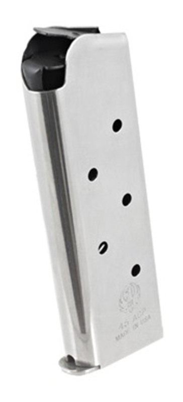 Ruger SR1911 Officer-Style Handgun Magazine .45 ACP Stainless Steel 7/rd view 2
