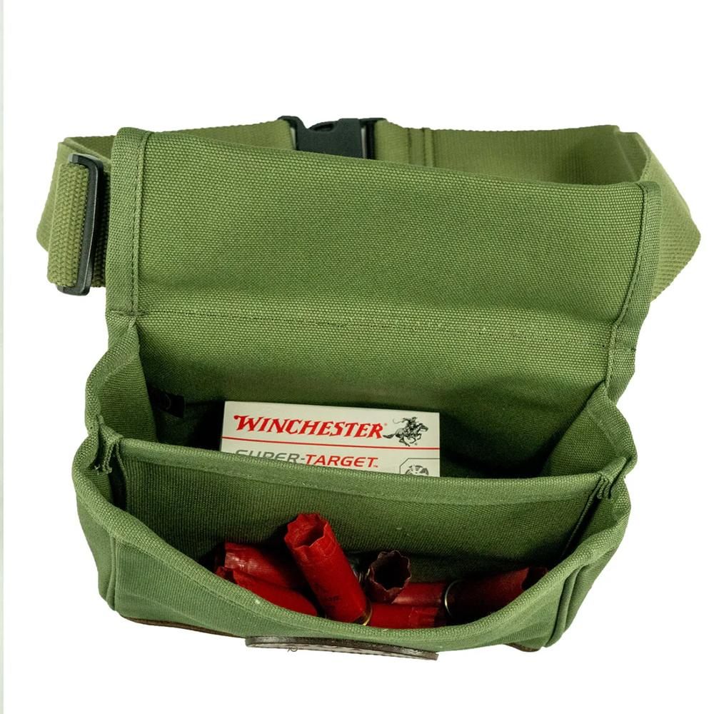 Boyt Harness Signature Series Canvas and Leather Shell Pouch OD Green view 2