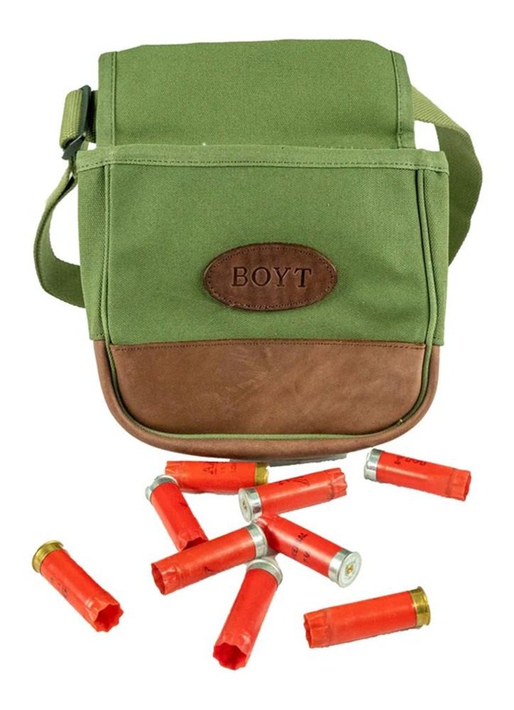 Boyt Harness Signature Series Canvas and Leather Shell Pouch OD Green view 3