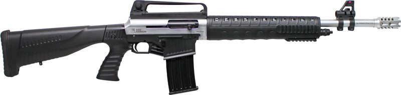 Iver Johnson Stryker 12GA 3in 20in 5RD Nickel Black