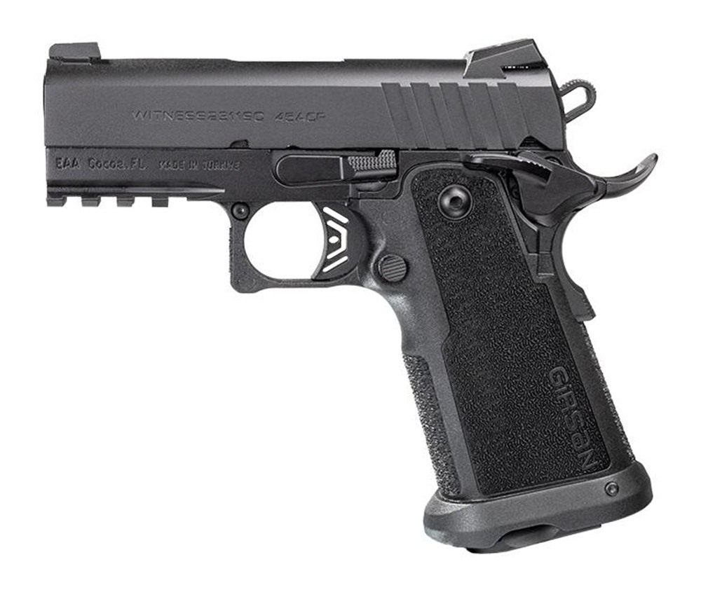 Girsan 395055 Witness2311 45 ACP 11+1 3.40in Black Steel Barrel, Serrated S view 2