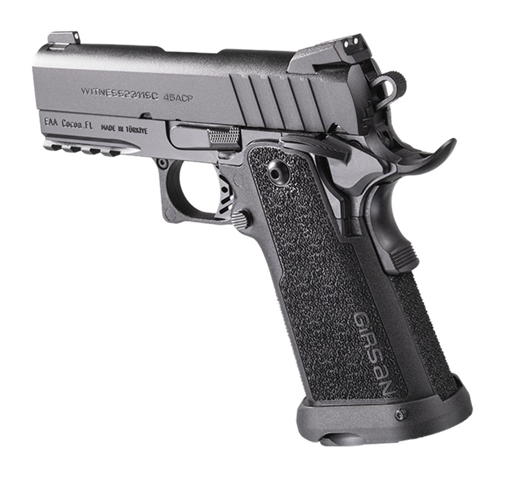 Girsan 395055 Witness2311 45 ACP 11+1 3.40in Black Steel Barrel, Serrated S view 3