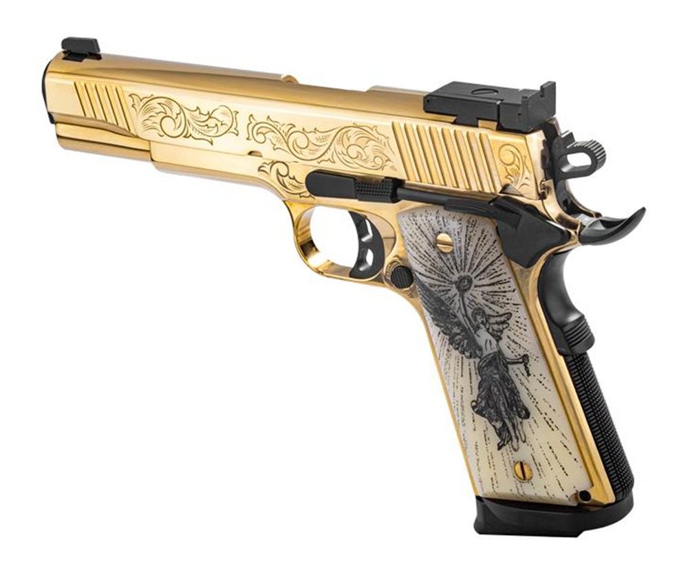 Girsan EAA MC1911 Gold Lux Handgun .38 Super 9rd Magazine 5in Barrel Engrav view 4