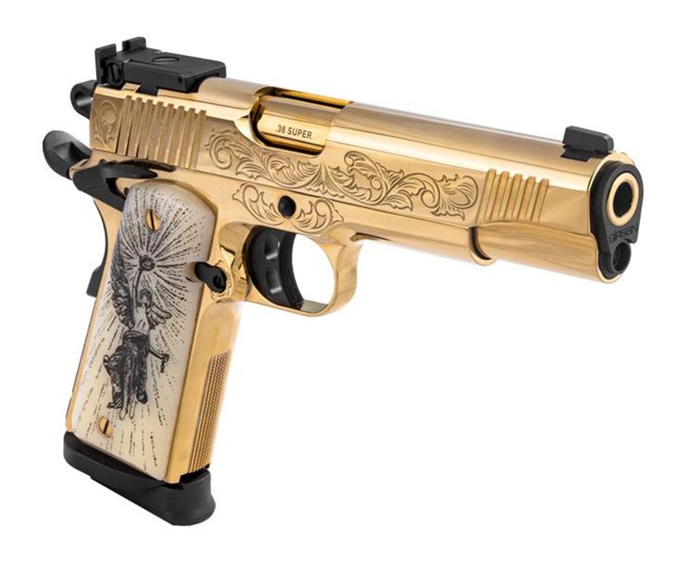 Girsan EAA MC1911 Gold Lux Handgun .38 Super 9rd Magazine 5in Barrel Engrav view 6
