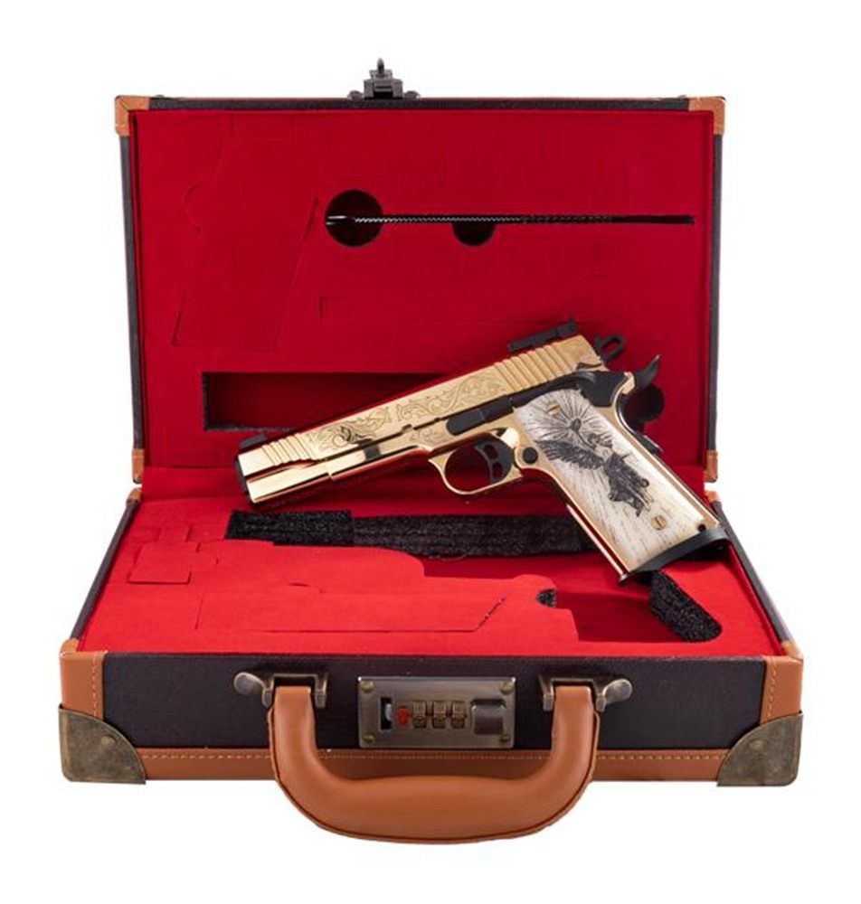 Girsan EAA MC1911 Gold Lux Handgun .38 Super 9rd Magazine 5in Barrel Engrav view 7