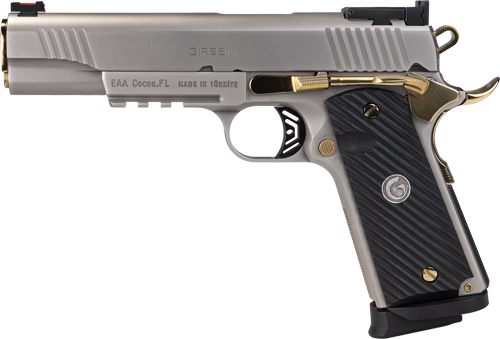 Girsan 1911 Negotiator Talo 38 Super 5in 9RD Titanium/Gold view 3