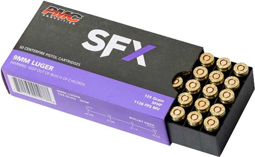 Poongsan PMC 9SFX SFx 9mmLuger 124gr StarFire Hollow Point 50 Per Box/20 Ca view 2