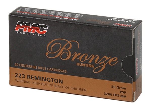PMC Ammunition Bronze Hunting Rifle .223 Rem 55 gr SP 3200 fps 20/ct view 2