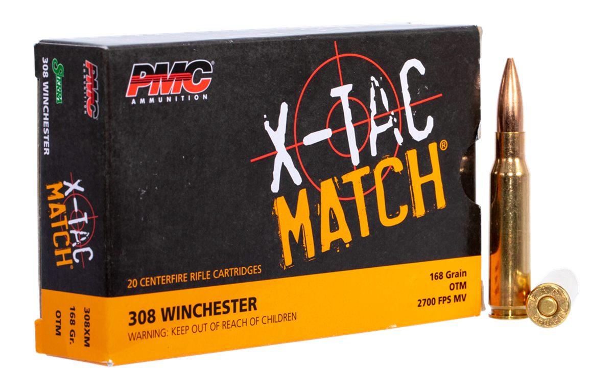PMC X-TAC MATCH Rifle Ammunition .308 Win 168 gr OTM 2700 fps - 20/box