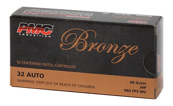 PMC Ammunition 32B Bronze 32ACP 60gr Jacketed Hollow Point 50 Per Box/20 Ca view 2