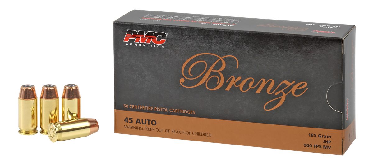Poongsan PMC 45B Bronze 45ACP 185gr Jacketed Hollow Point 50 Per Box/20 Cas