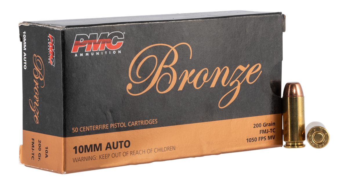PMC Ammunition 10A Bronze 10mmAuto 200gr Full Metal Jacket Truncated Cone 5