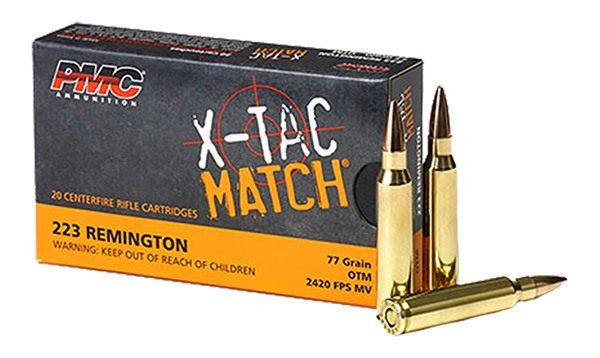 PMC 223XM X-Tac Match 223 Rem 77gr Open Tip 20 Per Box/10 Case view 2