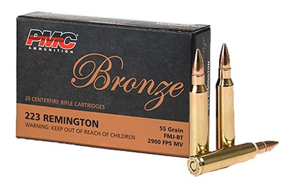 PMC 223A Bronze 223 Rem 55gr Full Metal Jacket Boat Tail 20 Per Box/50 Case view 2