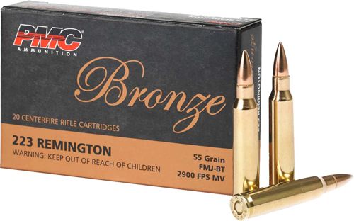 PMC 223A Bronze 223 Rem 55gr Full Metal Jacket Boat Tail 20 Per Box/50 Case view 3