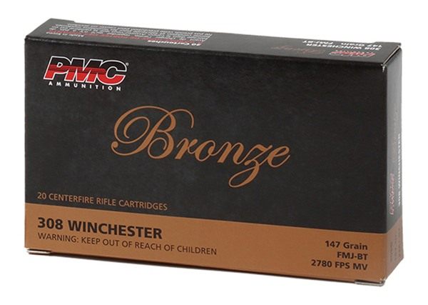 PMC Ammunition 308B Bronze 308 Win 147gr Full Metal Jacket Boat Tail 20 Per view 2