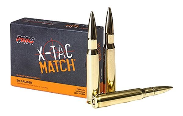 PMC Ammunition X-TAC Match Rifle .50 cal 740 gr SLD 2728 fps 10/ct view 2