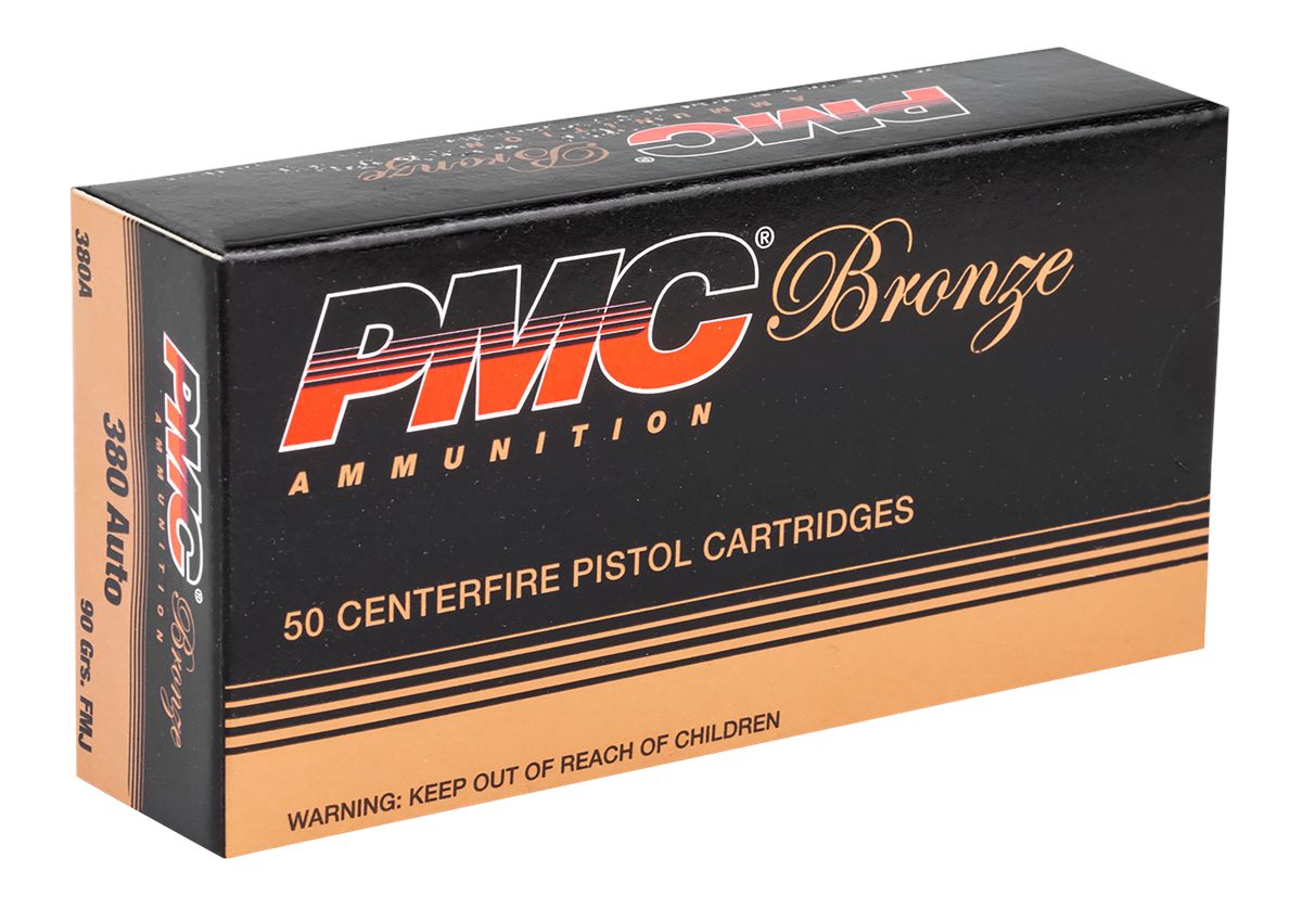 PMC Ammunition 380A Bronze 90gr Full Metal Jacket 50 Per Box/20 Case