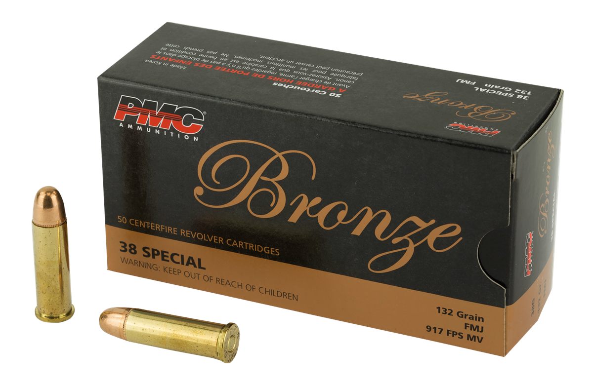 PMC Ammunition 38G Bronze 38 Special 132gr Full Metal Jacket 50 Per Box/20