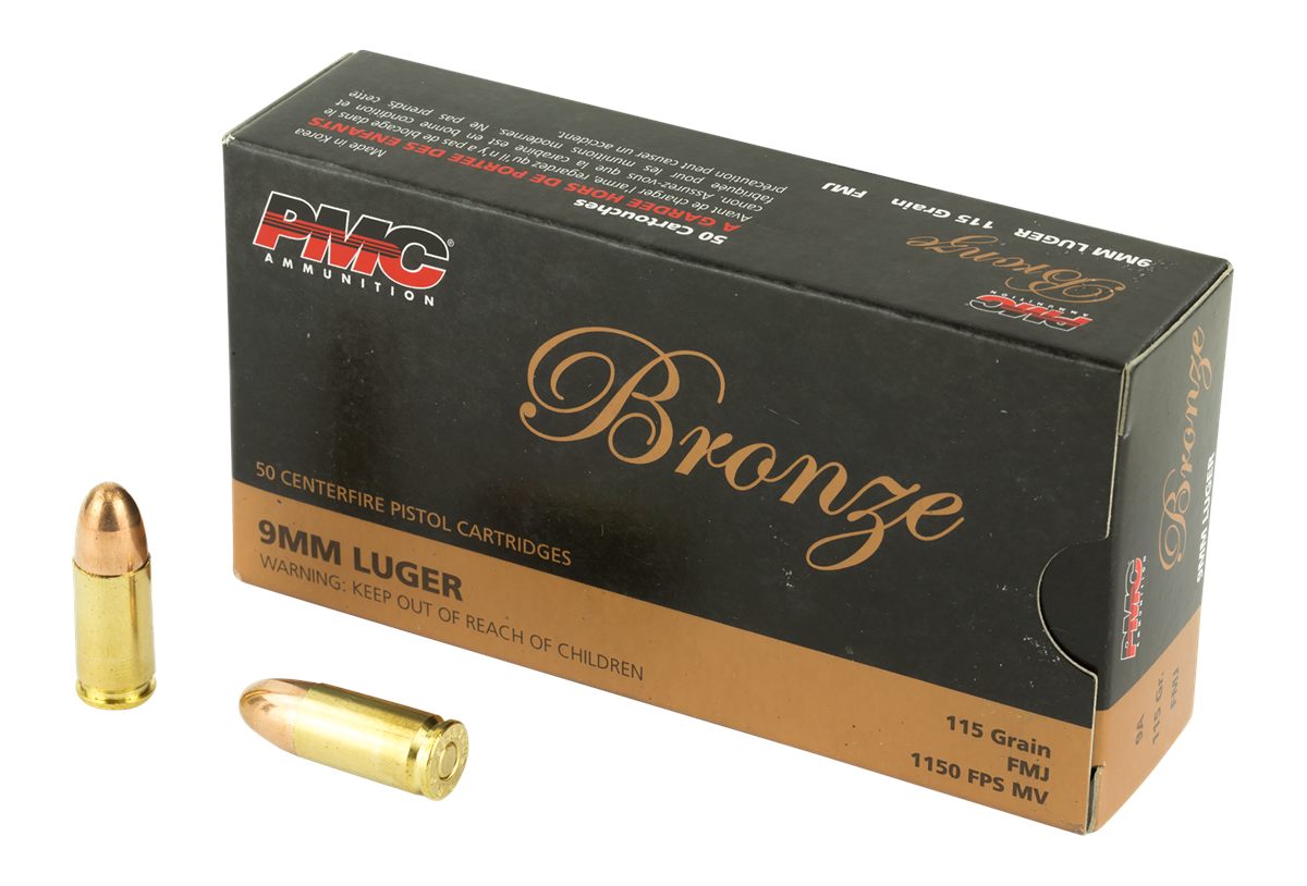 PMC 9A Bronze 9mmLuger 115gr Full Metal Jacket 50 Per Box/20 Case