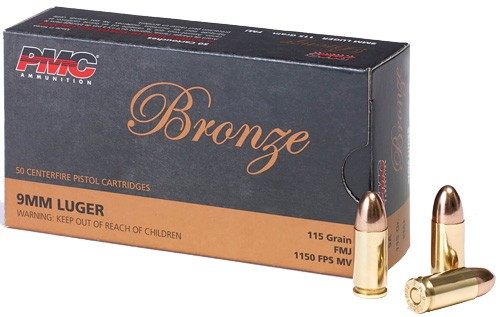 PMC 9A Bronze 9mmLuger 115gr Full Metal Jacket 50 Per Box/20 Case view 2