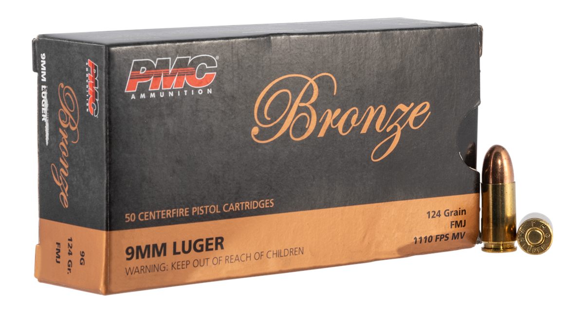 PMC 9G Bronze 9mmLuger 124gr Full Metal Jacket 50 Per Box/20 Case