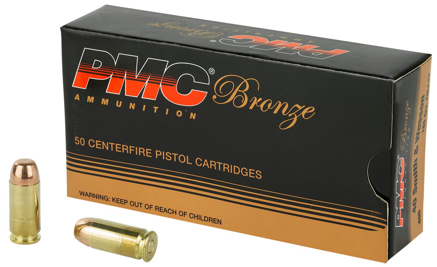 PMC Ammunition 40D Bronze 40S W 165gr Full Metal Jacket 50 Per Box/20 Case