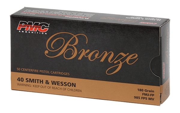 Poongsan PMC 40E Bronze 40S W 180gr Full Metal Jacket Flat Point 50 Per Box view 2