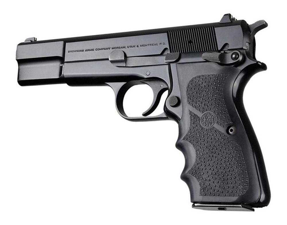 Hogue Combat Grips 09000 Rubber Black with Finger Grooves for Browning Hi-P view 2