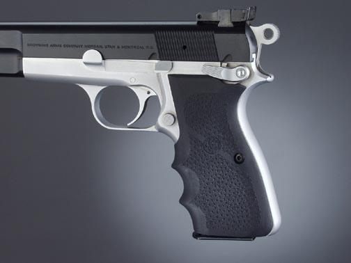 Hogue Combat Grips 09000 Rubber Black with Finger Grooves for Browning Hi-P view 3