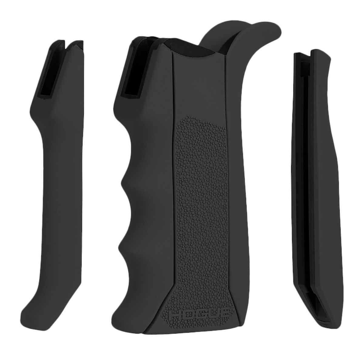 Hogue 13040 Modular Overmolded Black Rubber Pistol Grip with Finger Grooves