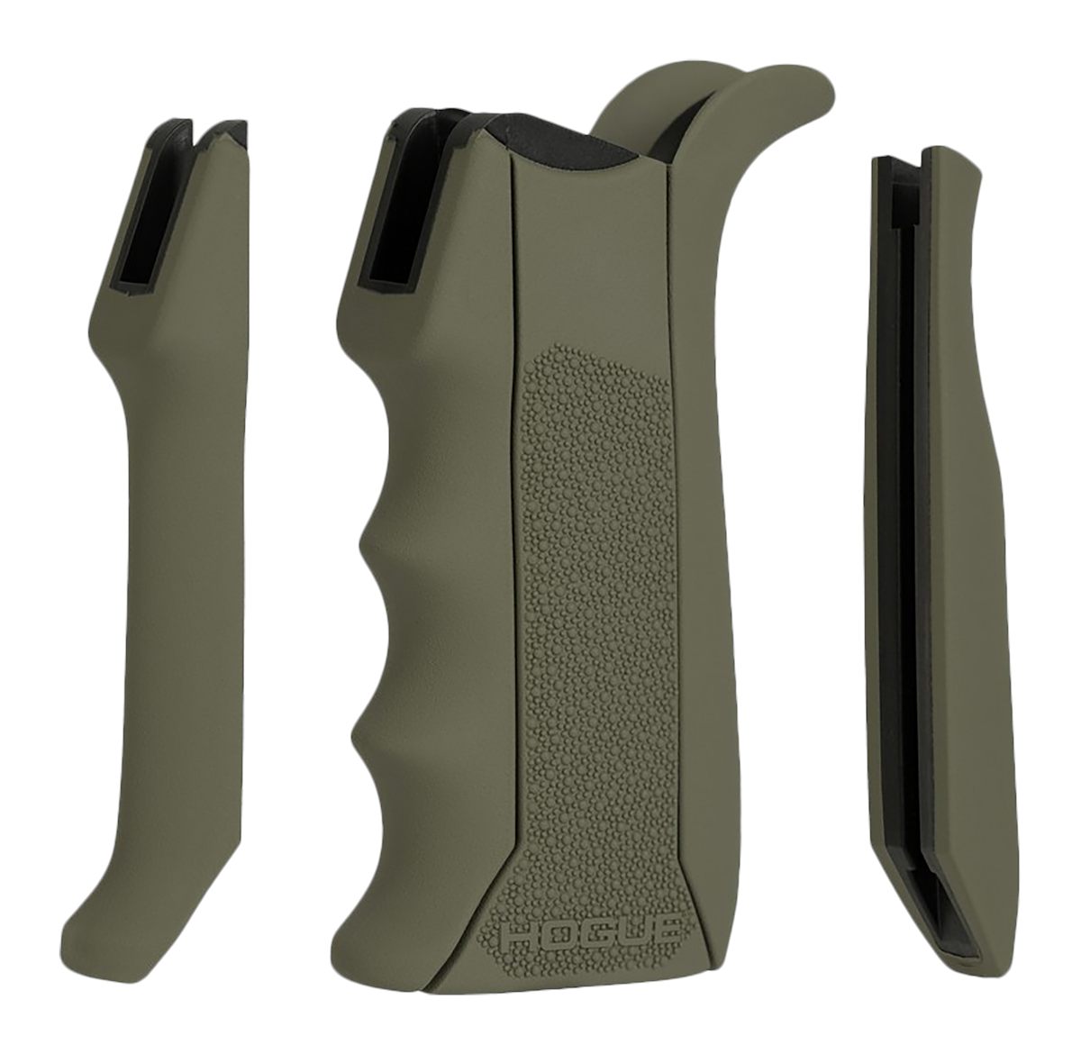 Hogue Combat Grips 13041 Modular Overmolded OD Green Rubber Pistol with Fin
