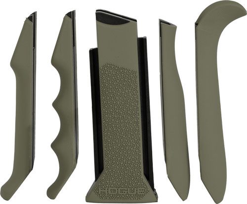 Hogue Combat Grips 13041 Modular Overmolded OD Green Rubber Pistol with Fin view 3
