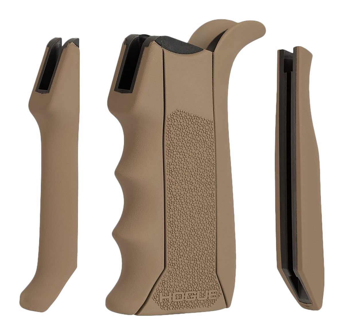 Hogue 13043 Modular Overmolded Flat Dark Earth Rubber Pistol Grip with Fing