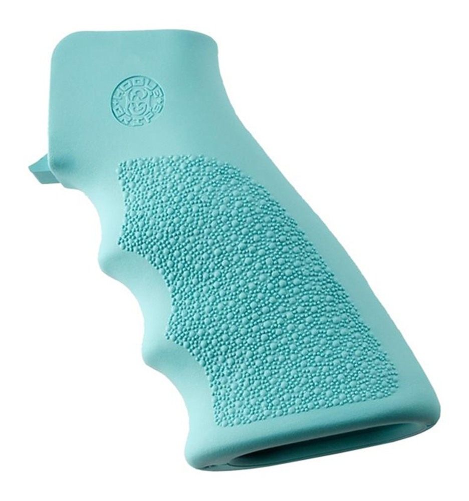 Hogue 15015 OverMolded Grip Cobblestone Aqua Blue Rubber with Finger Groove view 2