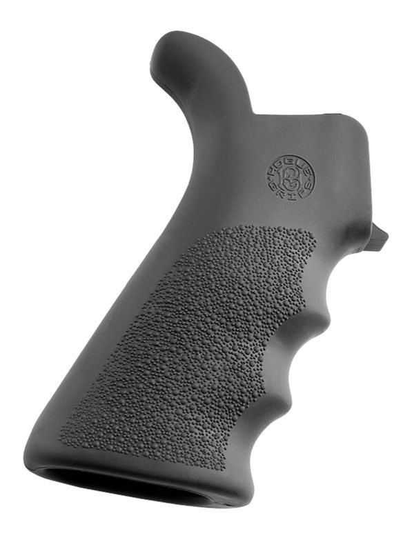 Hogue Combat Grips AR-15/M-16 Rubber Beavertail with Finger Grooves Grey